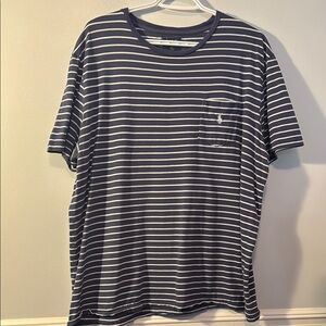 Polo by Ralph Lauren Blue and White Striped Short Sleeve Tee